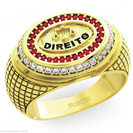 Anél Formatura em Ouro com Escrita