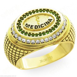 Anél Formatura em Ouro com Escrita