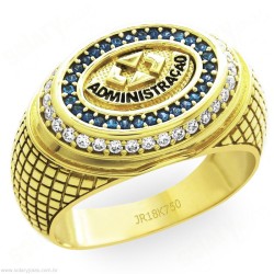 Anél Formatura em Ouro com Escrita