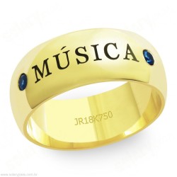 Anél Formatura em Ouro com Escrita