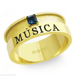 Anél Formatura em Ouro com Escrita