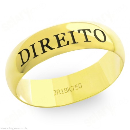 Anél Formatura em Ouro com Escrita