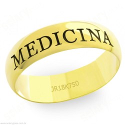 Anél Formatura em Ouro com Escrita