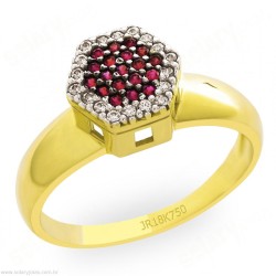 Anél em Ouro com Pedras