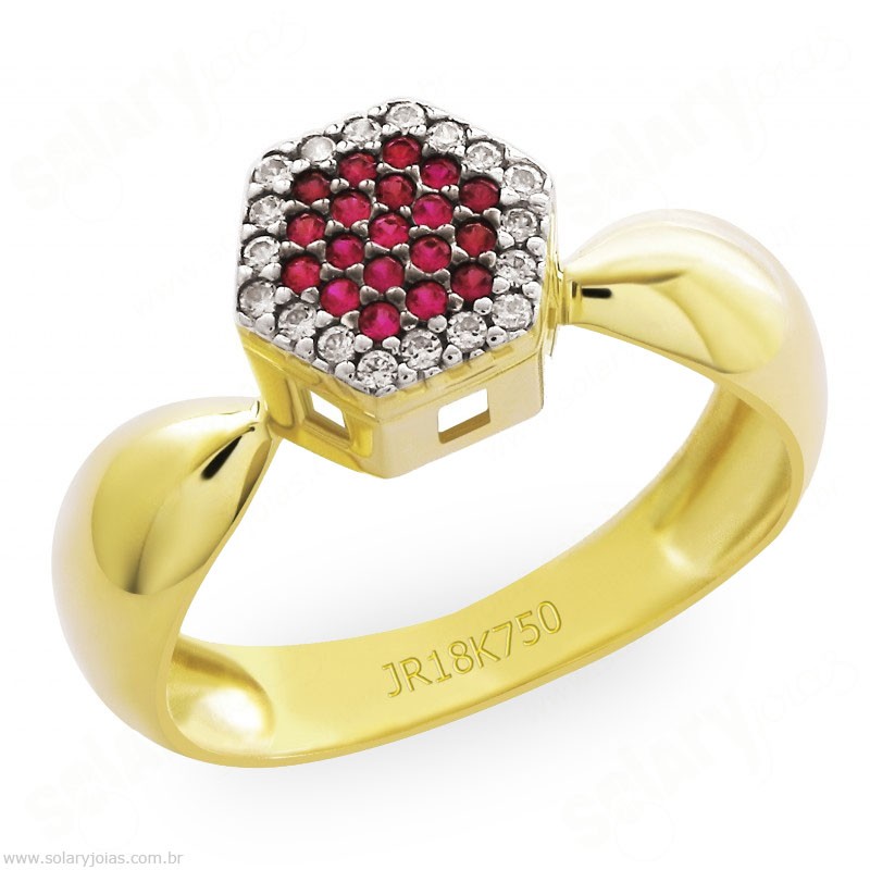 Anél em Ouro com Pedras