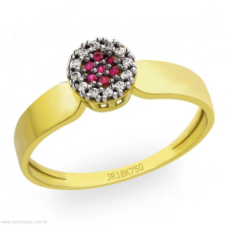 Anél em Ouro com Pedras