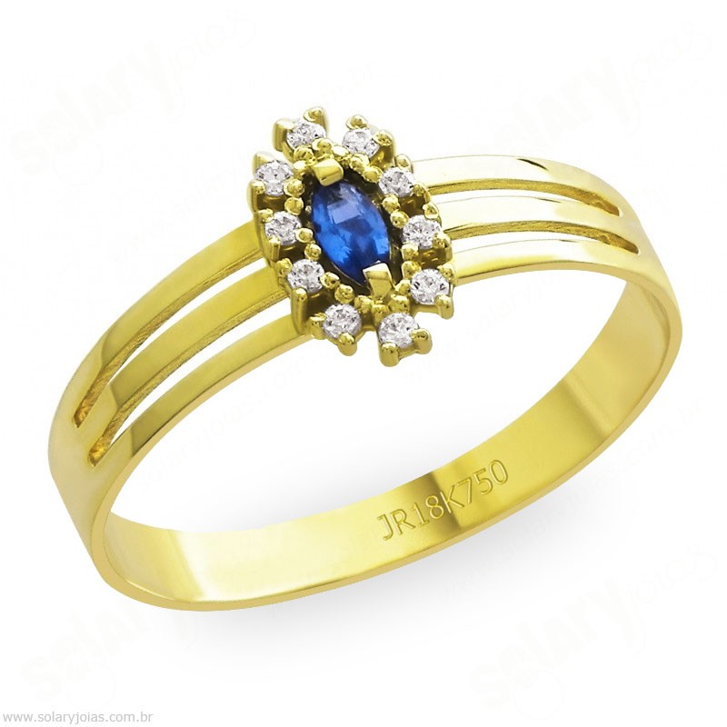 Anél em Ouro com Pedras