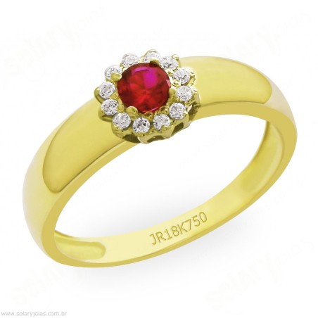 Anél em Ouro com Pedras