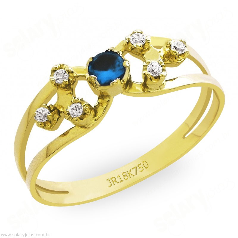 Anél em Ouro com Pedras