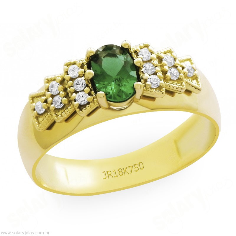 Anél em Ouro com Pedras