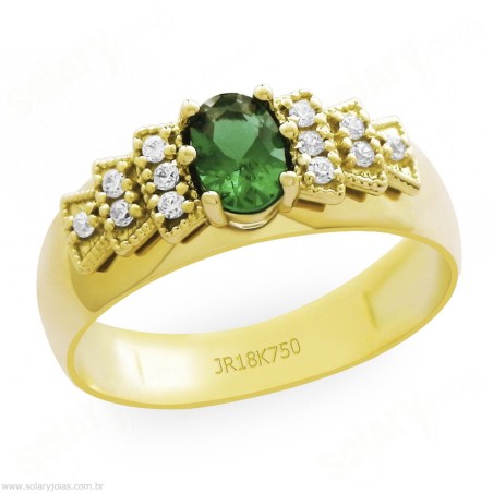 Anél em Ouro com Pedras