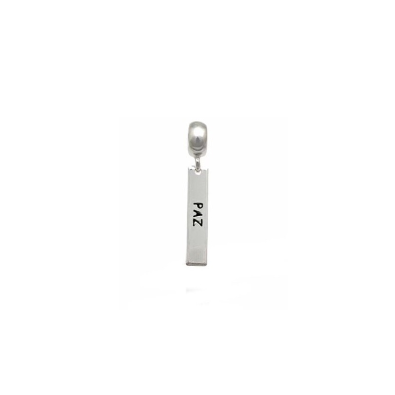 Berloque em Prata Placa Paz