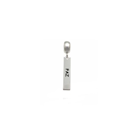 Berloque em Prata Placa Paz