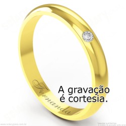 Aliança em Ouro 18k com Brilhante