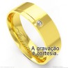 Aliança em Ouro 18k com Brilhante