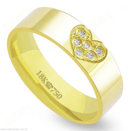 Aliança em Ouro 18k com Brilhantes