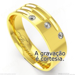 Aliança em Ouro 18k com Brilhantes