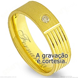 Aliança em Ouro 18k com Brilhante