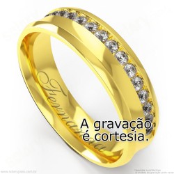 Aliança em Ouro 18k com Brilhantes