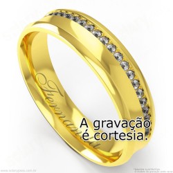 Aliança em Ouro 18k com Brilhantes