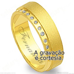 Aliança em Ouro 18k com Brilhantes