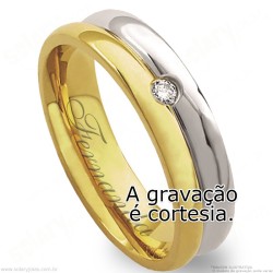 Aliança em Ouro 18k com Brilhante