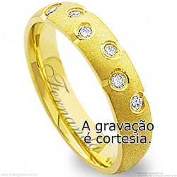 Aliança em Ouro 18k com Brilhantes