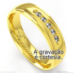 Aliança em Ouro 18k com Brilhantes