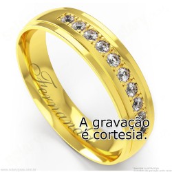 Aliança em Ouro 18k com Brilhantes