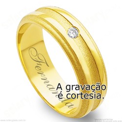 Aliança em Ouro 18k com Brilhante