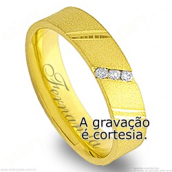 Aliança em Ouro 18k com Brilhantes
