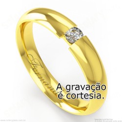 Aliança em Ouro 18k com Brilhante