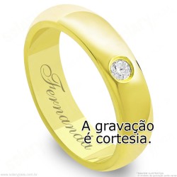 Aliança em Ouro 18k com Brilhante