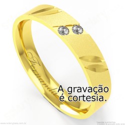Aliança em Ouro 18k com Brilhantes