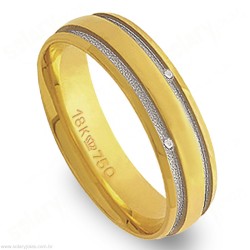 Aliança em Ouro 18k com Brilhantes