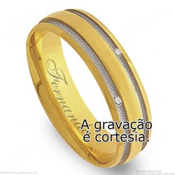 Aliança em Ouro 18k com Brilhantes