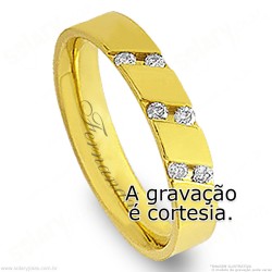 Aliança em Ouro 18k com Brilhantes