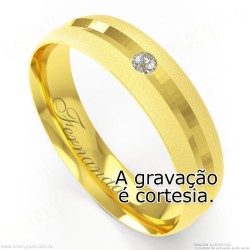 Aliança em Ouro 18k com Brilhante