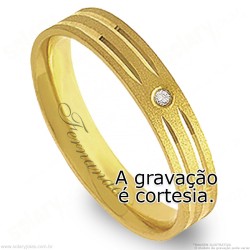 Aliança em Ouro 18k com Brilhante
