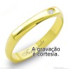 Aliança em Ouro 18k Chapa com Brilhante