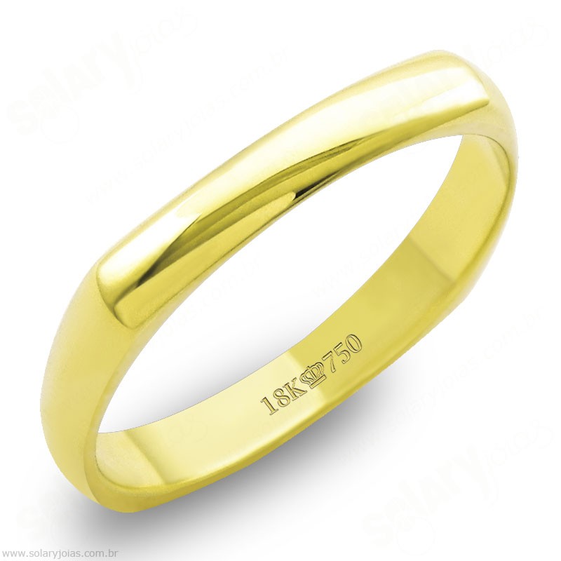 Aliança em Ouro 18k Chapa