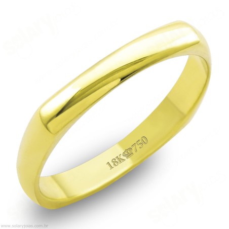 Aliança em Ouro 18k Chapa