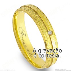 Aliança em Ouro 18k com Brilhante