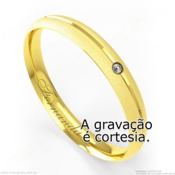 Aliança em Ouro 18k com Brilhante